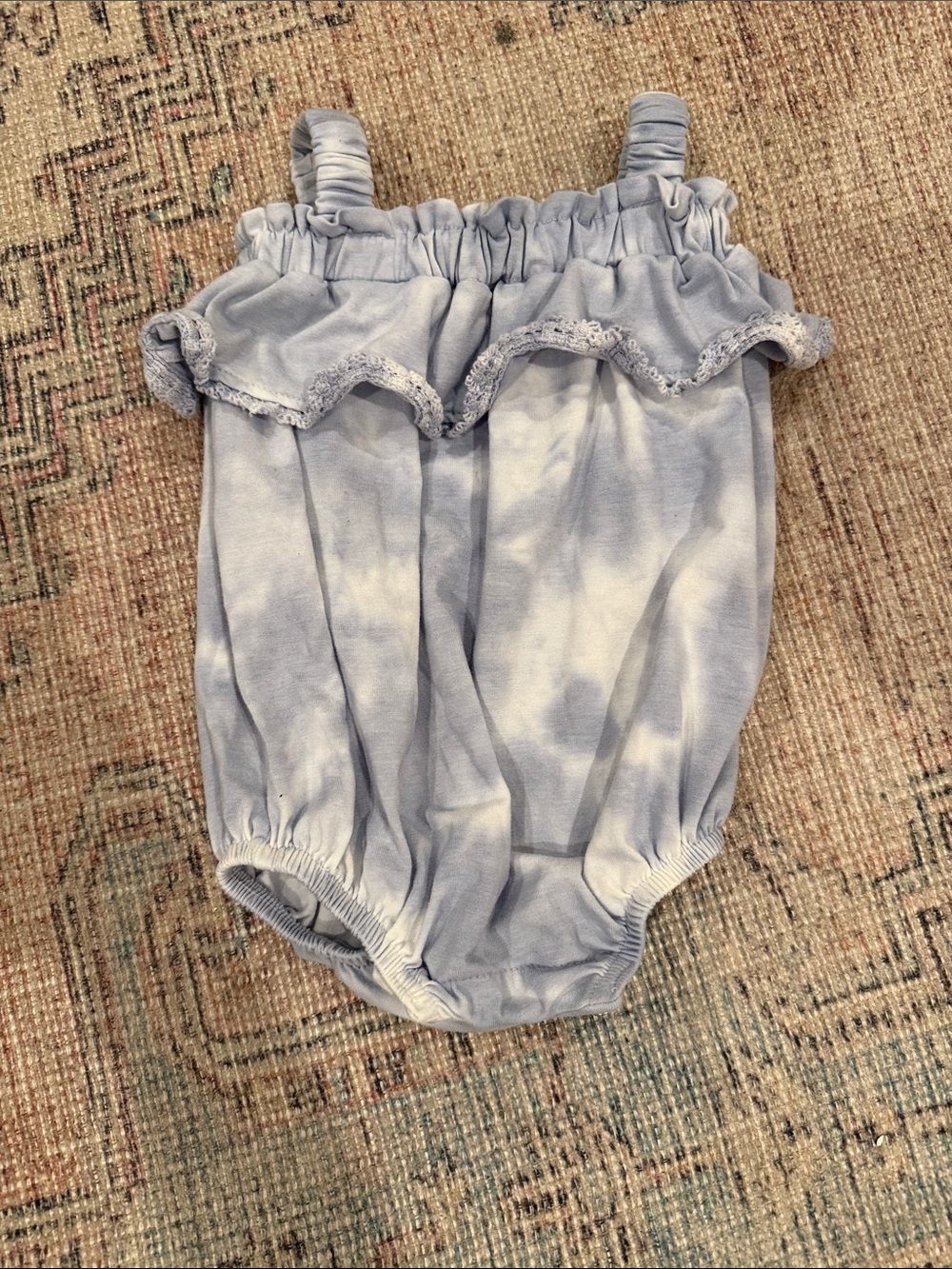 Jessica Simpson Light Blue Tie-Dye Ruffle Diaper Cover